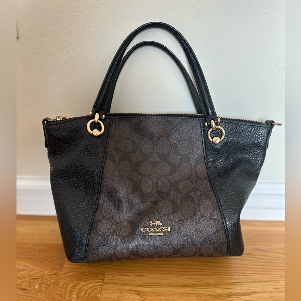 Coach Black and Brown Signature Tote